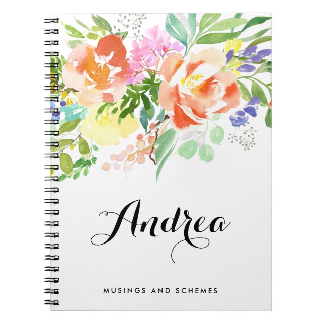 Caderno Espiral Pêmonas de Aquarela Femininas Personalizadas (Frente)