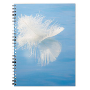 Caderno Espiral Pena branca reflete na água Seabeck, WA