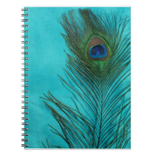 Caderno Espiral Pena do pavão do Aqua
