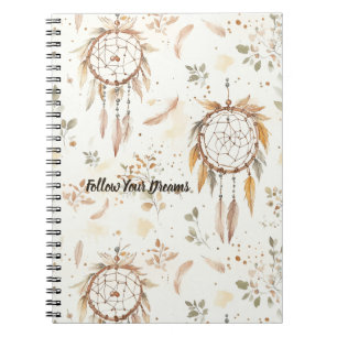 Caderno Espiral Penas de Apanhadores de Sonhos