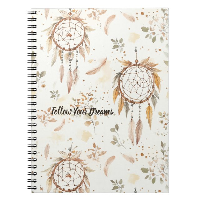 Caderno Espiral Penas de Apanhadores de Sonhos (Frente)