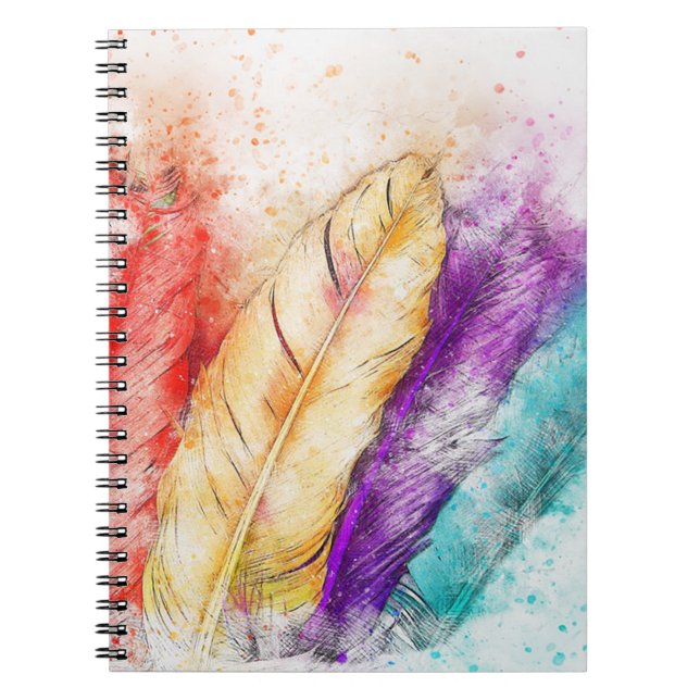 Caderno Espiral Penas de Aquarela (Frente)