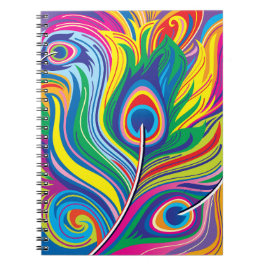 Caderno Espiral Penas de Pavão