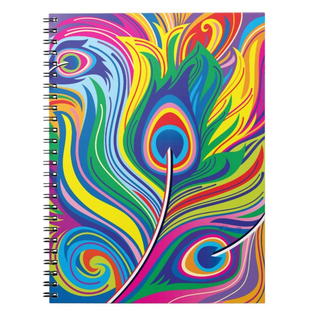 Caderno Espiral Penas de Pavão (Frente)