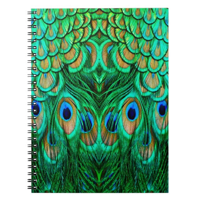 Caderno Espiral Penas de Peacock Gloriosas (Frente)