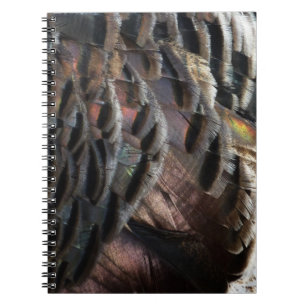 Caderno Espiral Penas de Peru Selvagem I Desenho Abstrato da Natur