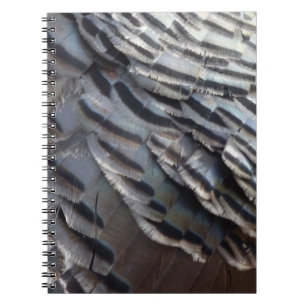 Caderno Espiral Penas de Peru Selvagem II Design Abstrato da Natur