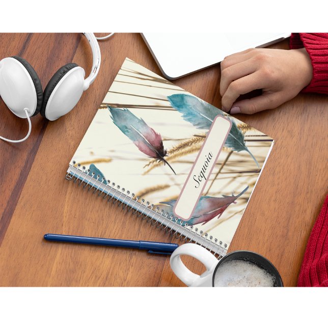 Caderno Espiral Penas e ervas, costume (Criador carregado)