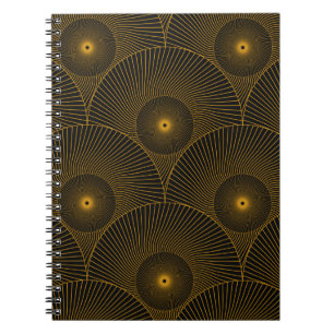 Caderno Espiral penas redondas asiáticas, sem soldadura, em preto