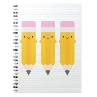 Caderno Espiral Pencils Felizes Kawaii