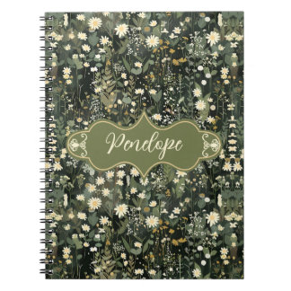 Caderno Espiral Penelope Dark Daisy Floral
