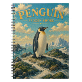 Caderno Espiral Penguin Costa Congelada Aquarela GeoSaga