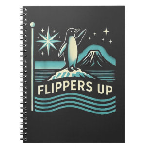 Caderno Espiral Penguin Engraçado Resiste Protesto Contra Tarrifs