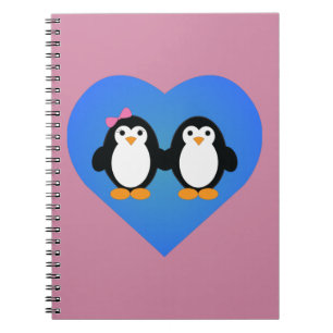 Caderno Espiral Penguin Love
