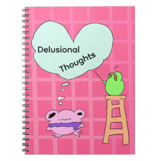 Caderno Espiral Pensamentos delirantes rosa