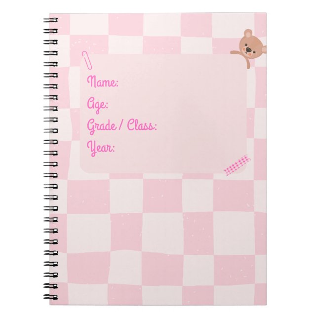 Caderno Espiral Pensamentos turvos a rosa (Frente)