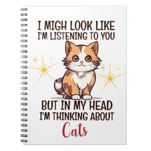 Caderno Espiral Pensando Em Macacos - Engraçado