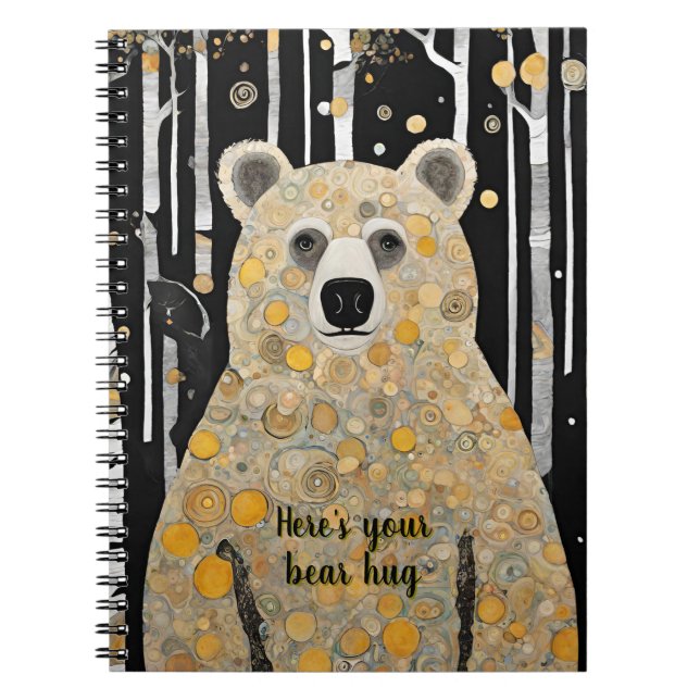 Caderno Espiral Pensando em seu abraço de urso bonito (Frente)