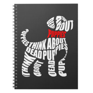 Caderno Espiral Pense em Cachorros Brancos MORTOS
