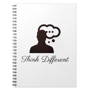 Caderno Espiral Pense em um Na moda de slogan diferente