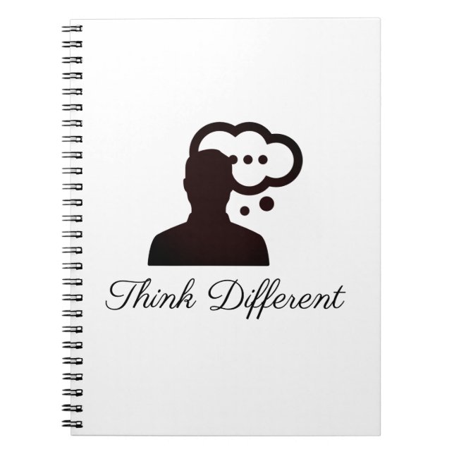 Caderno Espiral Pense em um Na moda de slogan diferente (Frente)