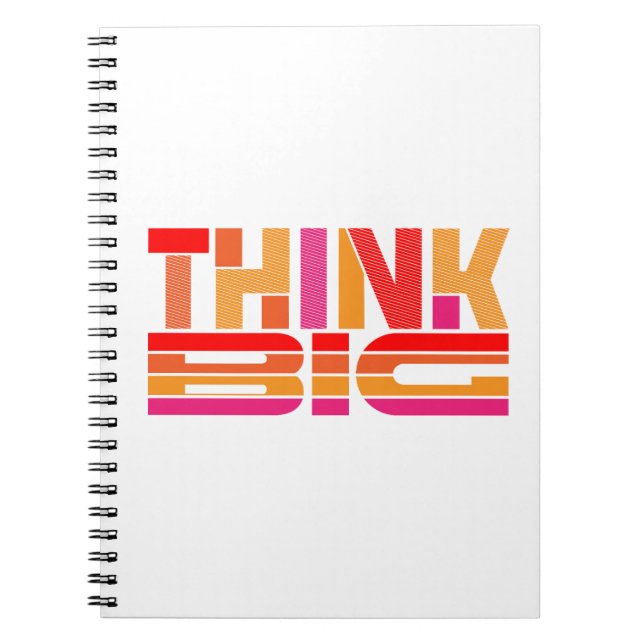 Caderno Espiral Pense em uma grande motivação (Frente)