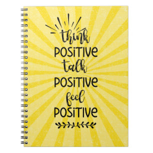 Caderno Espiral Pense positivo e sinta positivo cartão de saúde
