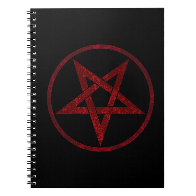 Caderno Espiral Pentagrama do diabo vermelho (Frente)