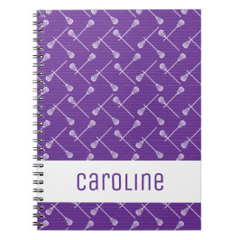 Caderno Espiral Pentes Brancas Roxas De Lacrosse Patteradas