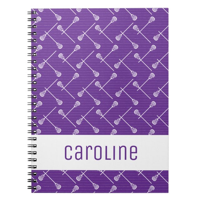 Caderno Espiral Pentes Brancas Roxas De Lacrosse Patteradas (Frente)