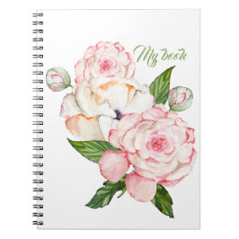 Caderno Espiral Peões de aquarelas de cor tenra