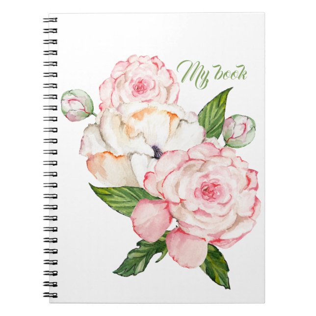 Caderno Espiral Peões de aquarelas de cor tenra (Frente)