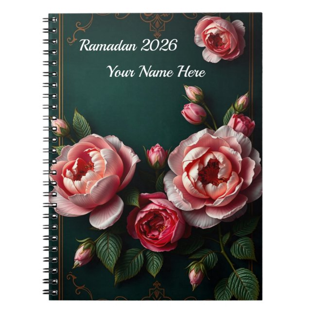 Caderno Espiral Peônia de Luxo Arabesco (Frente)