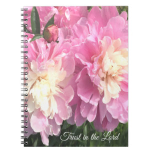 Caderno Espiral Peônias cor-de-rosa