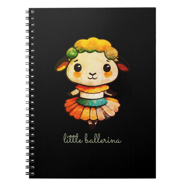 Caderno Espiral Pequena Ballerina Ovelha (Frente)