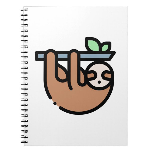 Caderno Espiral Pequena Sloth (Frente)