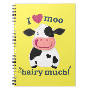 Caderno Espiral Pequena Vaca Holstein Te Ama Muito!