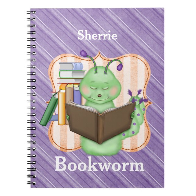 Caderno Espiral Pequeno Bookworm Verde (Frente)