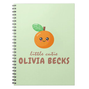 Caderno Espiral Pequeno Chá de fraldas de Laranja Cutie