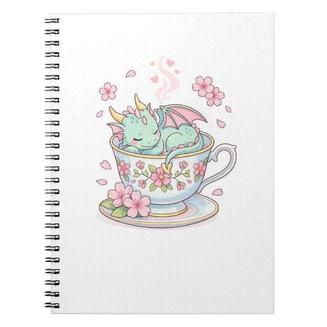 Caderno Espiral Pequeno Dragão do Chá (Frente)