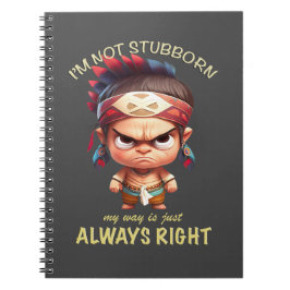 Caderno Espiral Pequeno índio não sou teimoso meu jeito é sempre c