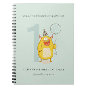 Caderno Espiral Pequeno Monstro Amarelo Bonito De Aqua Qualquer Id