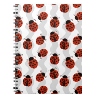 Caderno Espiral Pequeno padrão Red Ladybug