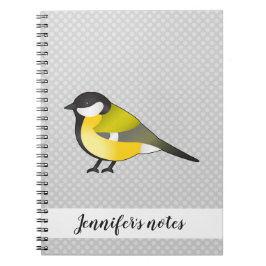 Caderno Espiral Pequeno Pássaro Selvagem Amarelo & Título Personal