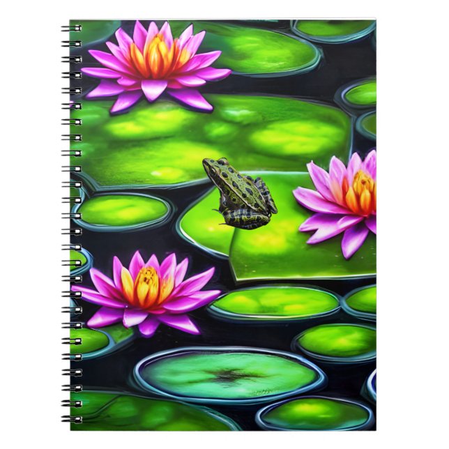 Caderno Espiral Pequeno Sapo no Lily Pad (Frente)