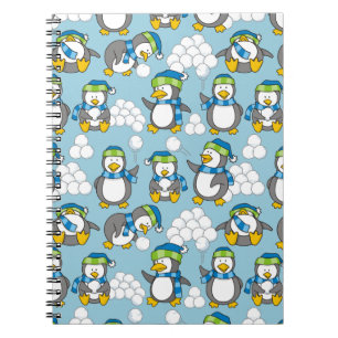 Caderno Espiral Pequenos pinguins