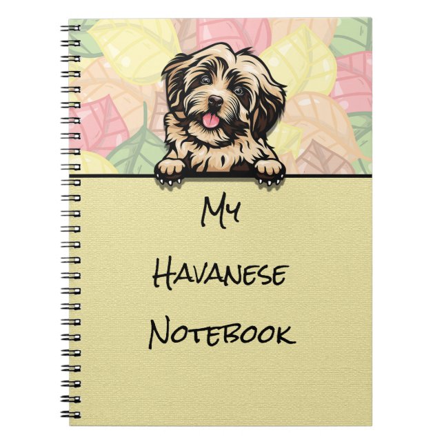 Caderno Espiral Pequim Bloco de anotações Cute Havanese (Frente)