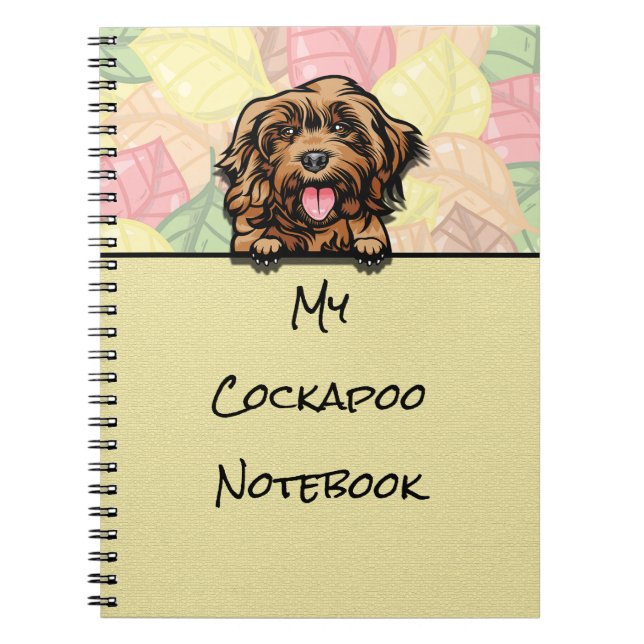 Caderno Espiral Pequim, bonito notebook Cockapoo (Frente)