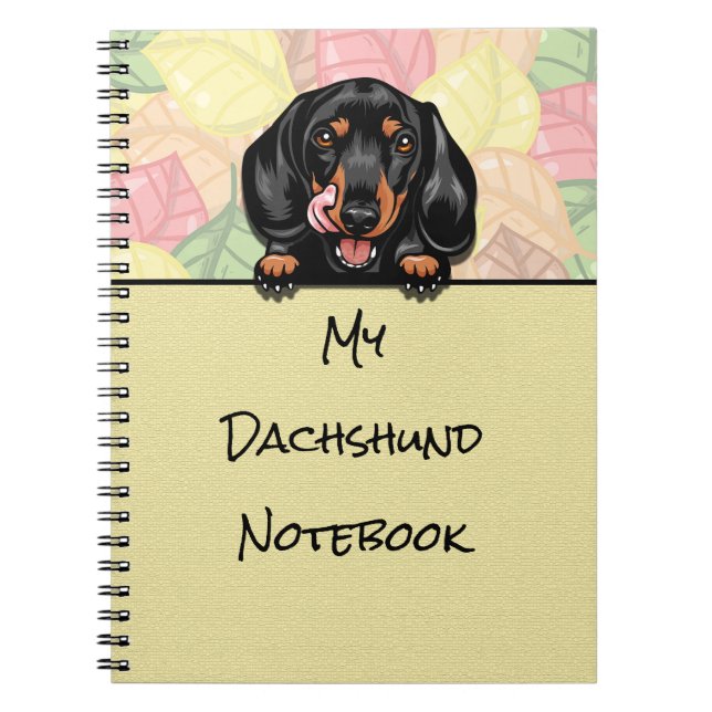 Caderno Espiral Pequim, bonito notebook Dachshund (Frente)