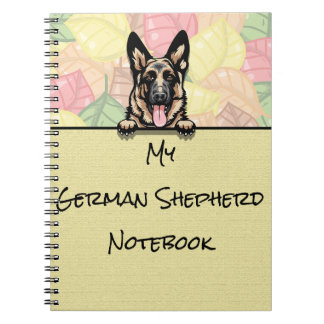 Caderno Espiral Pequim notebook de German shepherd bonito